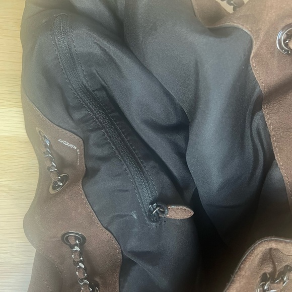 Slouchy Soft Leather Tote Brown Suede NWOT - Picture 6 of 8